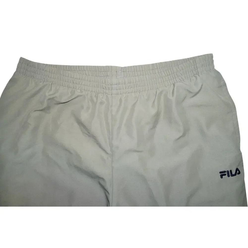 Vintage FILA Track Pants XL (Youth 16) – Gray Nylon Windbreaker  Drawstring Hems